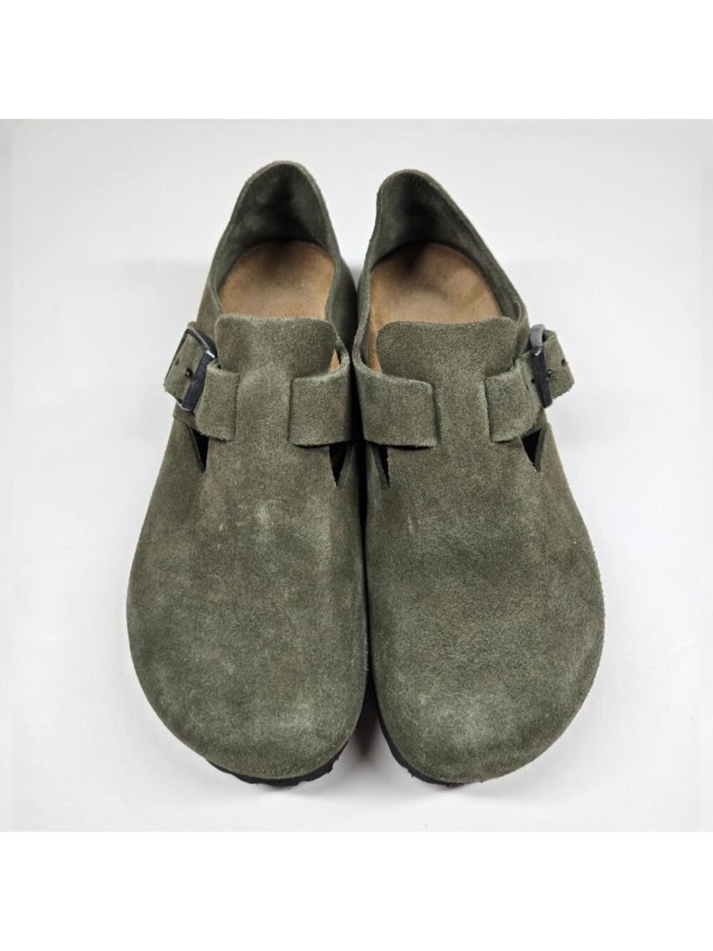 Birkenstock London Thyme Green Suede clogs. size 38 narrow
